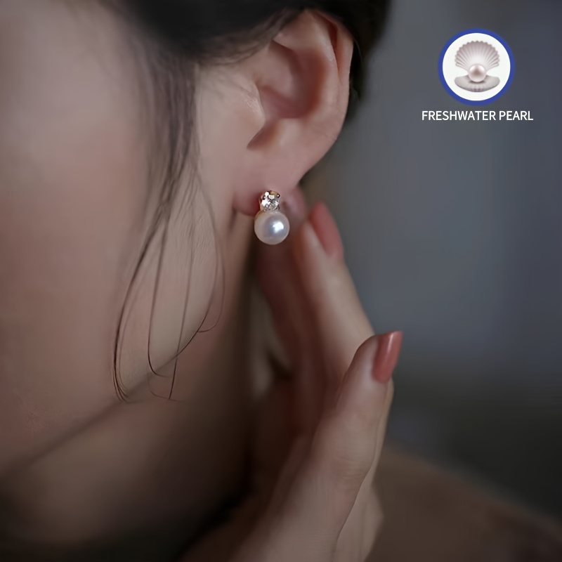 Freshwater Pearls Stud Earrings Classical Queen Style for Party